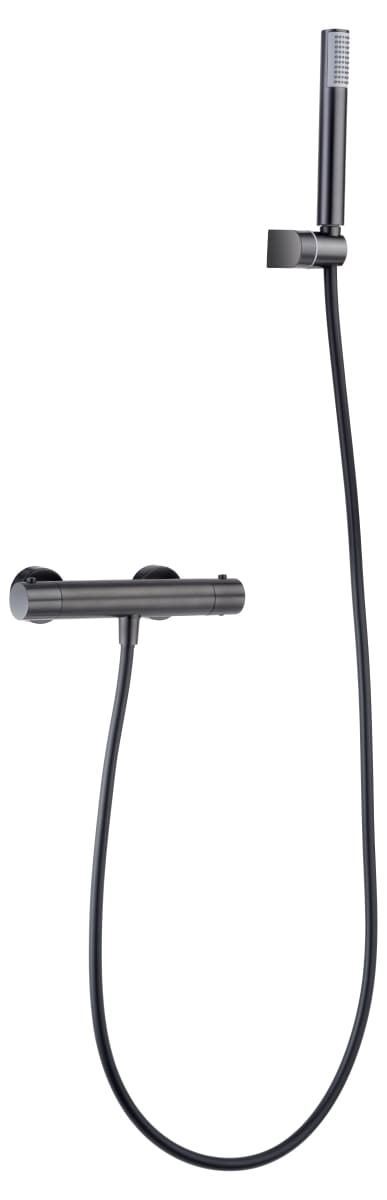 Griferia para ducha Termostática serie MONZA acabado black gun metal - Imagen 3