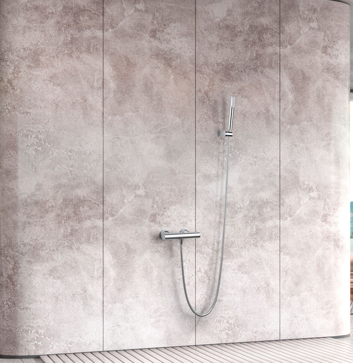 Griferia para ducha Termostática serie MONZA acabado cromo - Imagen 1