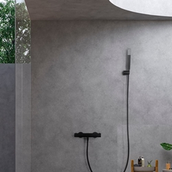 Griferia para ducha Termostática serie MONZA acabado negro mate - Imagen 1