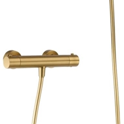 Griferia para ducha Termostática serie MONZA acabado oro cepillado - Imagen 2