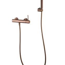 Griferia para ducha Termostática serie MONZA acabado oro rosa cepillado - Imagen 1