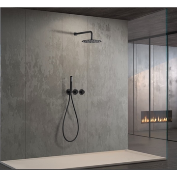 Griferia termostatica empotrada serie ASSEN acabado negro mate - Imagen 1