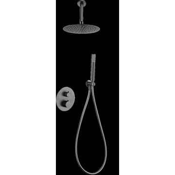 Griferia termostatica empotrada serie GENOVA acabado negro gun metal - Imagen 2