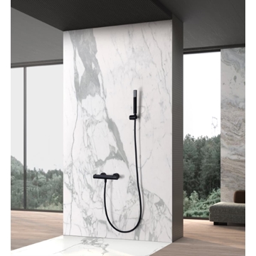 Griferia termostatica empotrada serie GENOVA acabado negro mate - Imagen 1