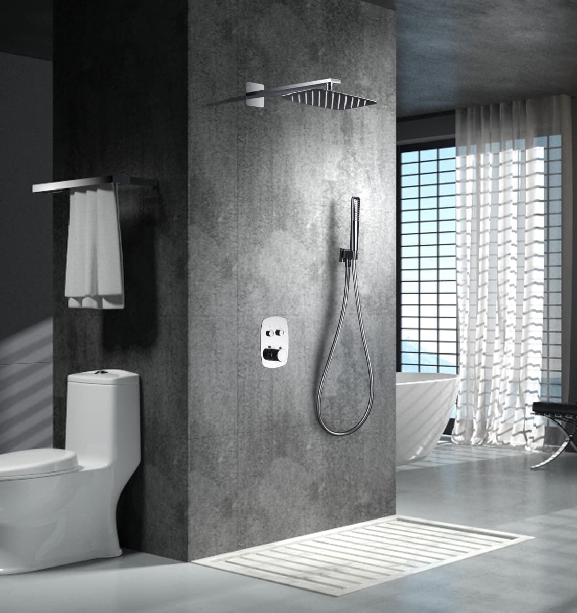 Griferia termostatica empotrada serie HIDRA acabado cromo - Imagen 1