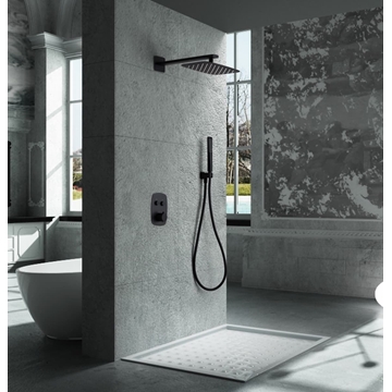 Griferia termostatica empotrada serie HIDRA acabado negro mate - Imagen 1