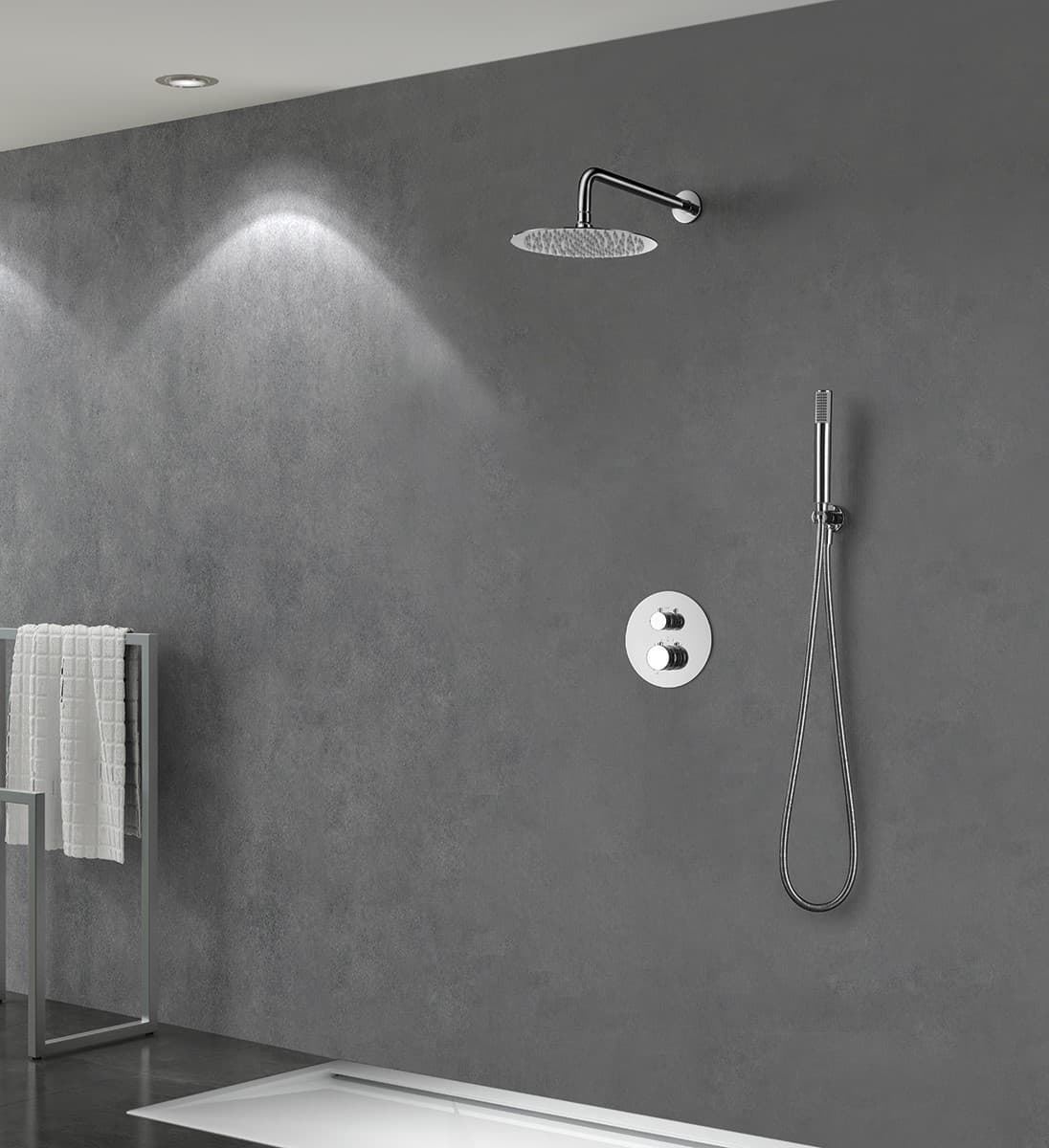 Griferia termostatica empotrada serie LINE acabado cromo - Imagen 1