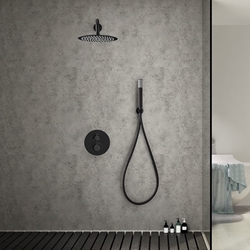 Griferia termostatica empotrada serie LINE acabado negro mate - Imagen 1