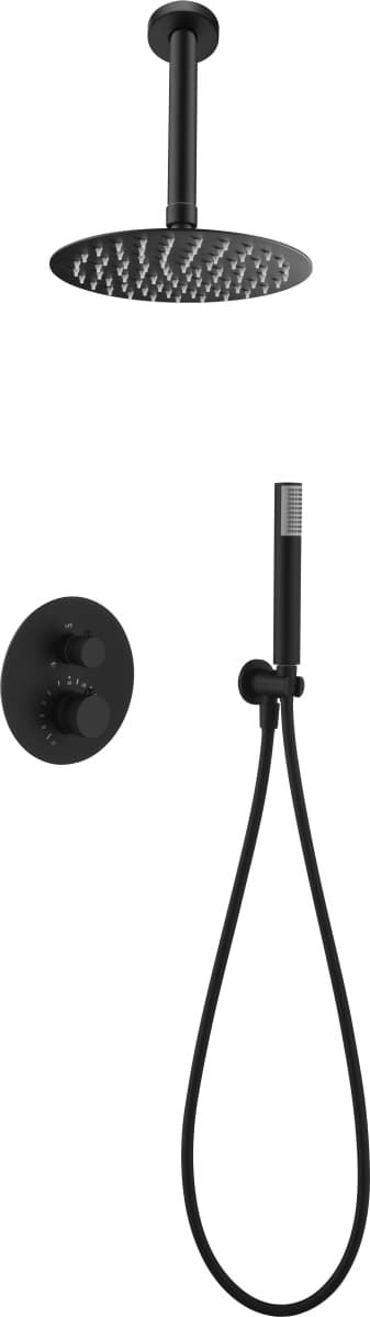 Griferia termostatica empotrada serie LINE acabado negro mate - Imagen 3