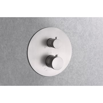 Griferia termostatica empotrada serie LINE acabado niquel cepillado - Imagen 2