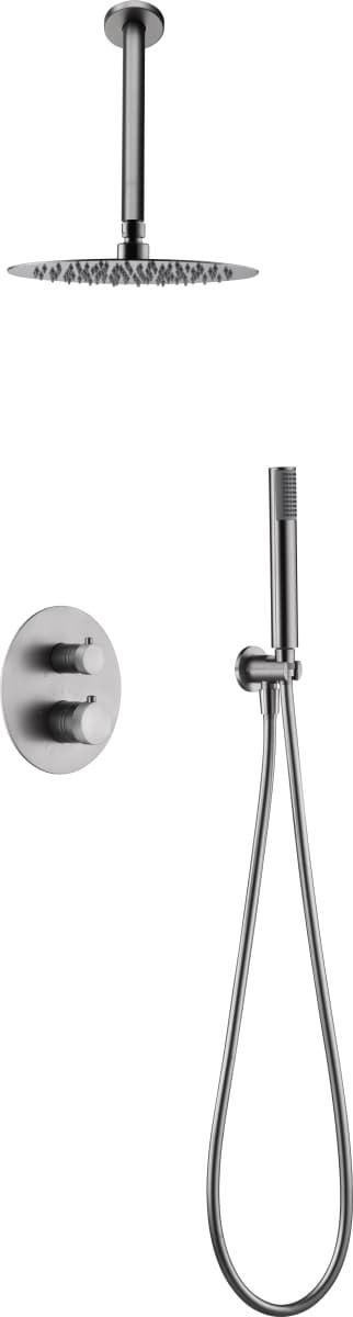 Griferia termostatica empotrada serie LINE acabado niquel cepillado - Imagen 3