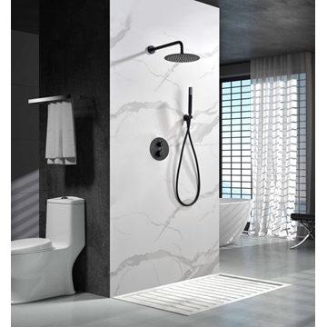 Griferia termostatica empotrada serie MONZA acabado negro mate - Imagen 1