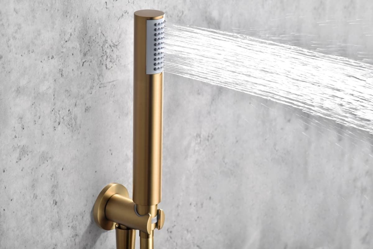 Griferia termostatica empotrada serie MONZA acabado oro cepillado - Imagen 5