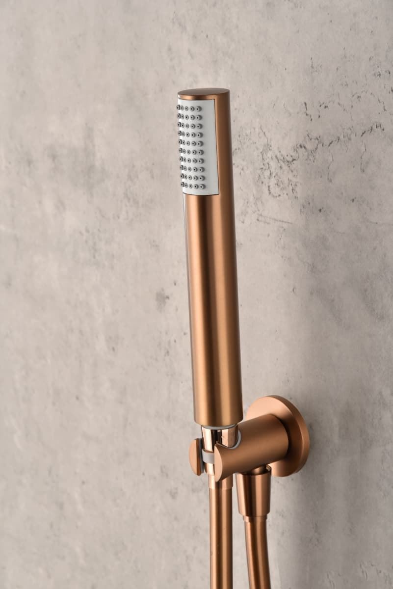 Griferia termostatica empotrada serie MONZA acabado oro rosa cepillado - Imagen 4