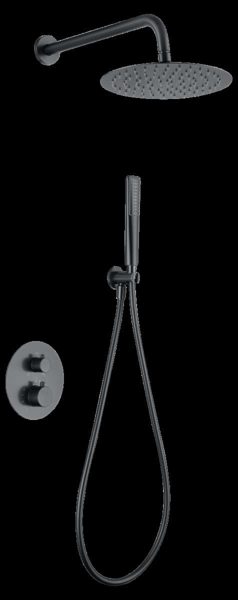 Griferia termostatica empotrada serie NAPOLES acabado black gun metal - Imagen 2