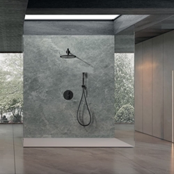 Griferia termostatica empotrada serie NAPOLES acabado negro mate - Imagen 1