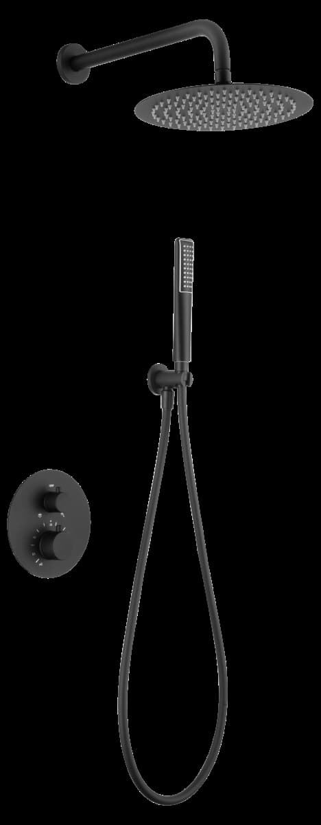 Griferia termostatica empotrada serie NAPOLES acabado negro mate - Imagen 2