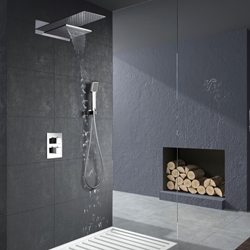 Griferia termostatica empotrada serie RODAS acabado cromo - Imagen 1