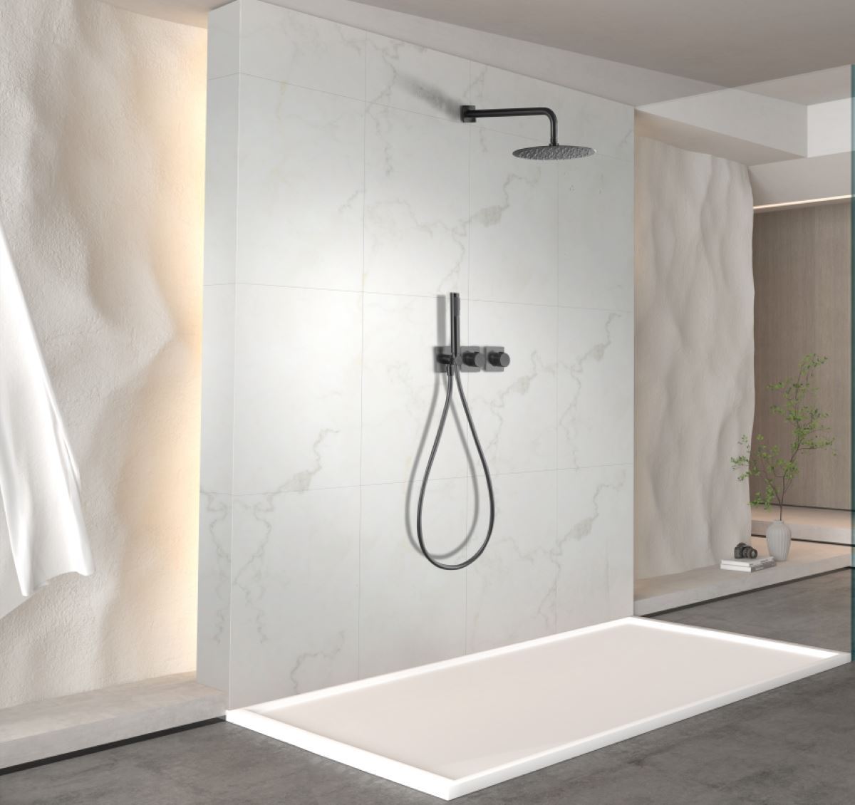 Griferia termostatica empotrada serie TÍBET acabado black gun metal - Imagen 1