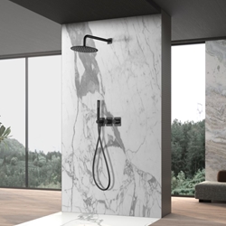 Griferia termostatica empotrada serie TÍBET acabado negro mate - Imagen 1