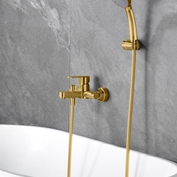 Grifo de bañera monomando serie ROMA acabado oro cepillado - Imagen 1