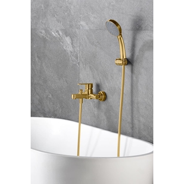 Grifo de bañera monomando serie ROMA acabado oro cepillado - Imagen 1