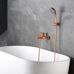 Grifo de bañera monomando serie ROMA acabado oro rosa cepillado - Imagen 1