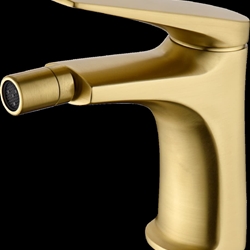 Grifo de bidé monomando serie DELOS acabado oro cepillado - Imagen 1