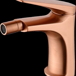 Grifo de bidé monomando serie DELOS acabado oro rosa cepillado - Imagen 1