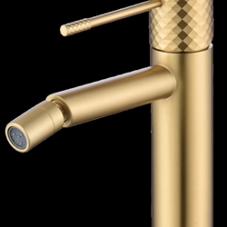 Grifo de bidé monomando serie GENOVA acabado oro cepillado - Imagen 1