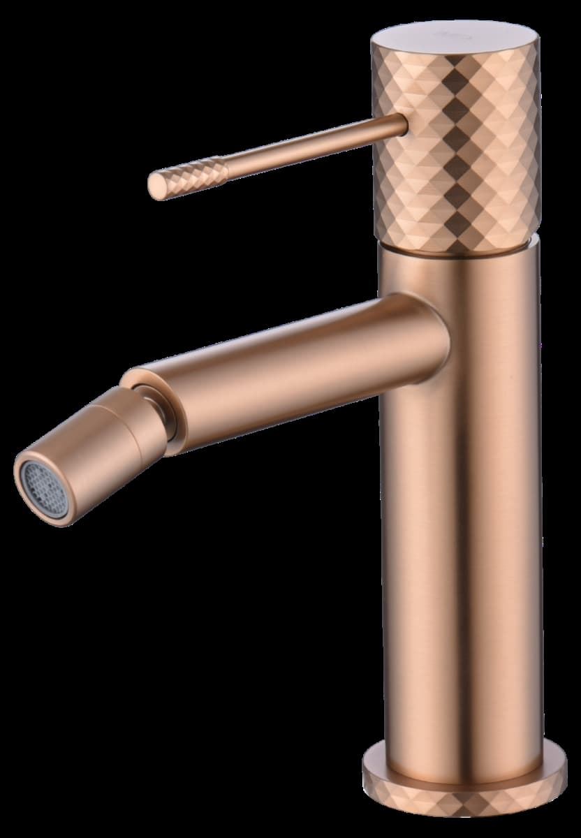 Grifo de bidé monomando serie GENOVA acabado oro rosa cepillado - Imagen 1