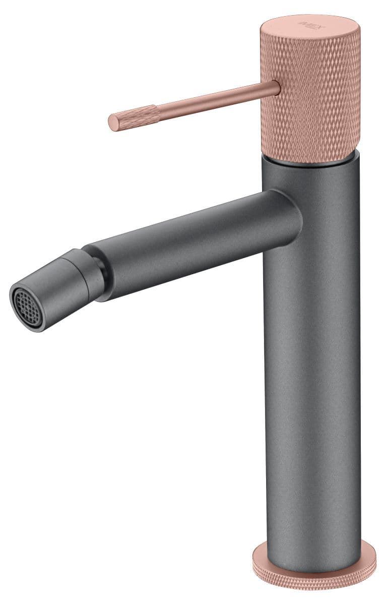 Grifo de bidé monomando serie LINE acabado gris mate-champagne - Imagen 1