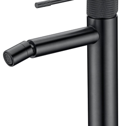 Grifo de bidé monomando serie LINE acabado negro-gun metal - Imagen 1