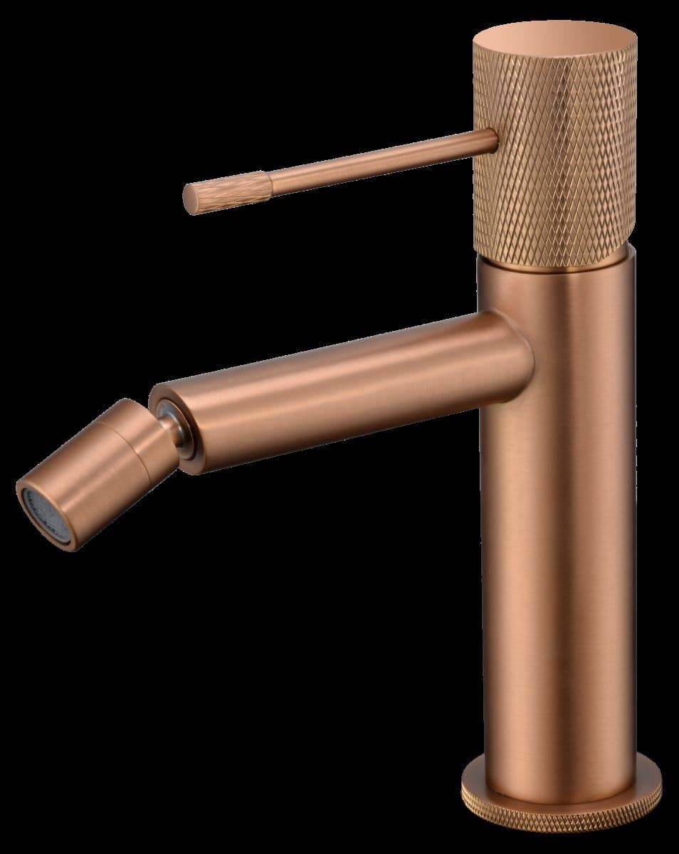 Grifo de bidé monomando serie LINE acabado oro rosa cepillado - Imagen 1