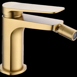 Grifo de bidé monomando serie NAPOLES acabado oro cepillado - Imagen 1