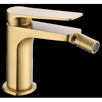 Grifo de bidé monomando serie NAPOLES acabado oro cepillado - Imagen 1