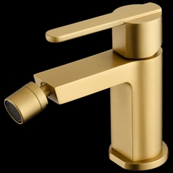 Grifo de bidé monomando serie ROMA acabado oro cepillado - Imagen 1