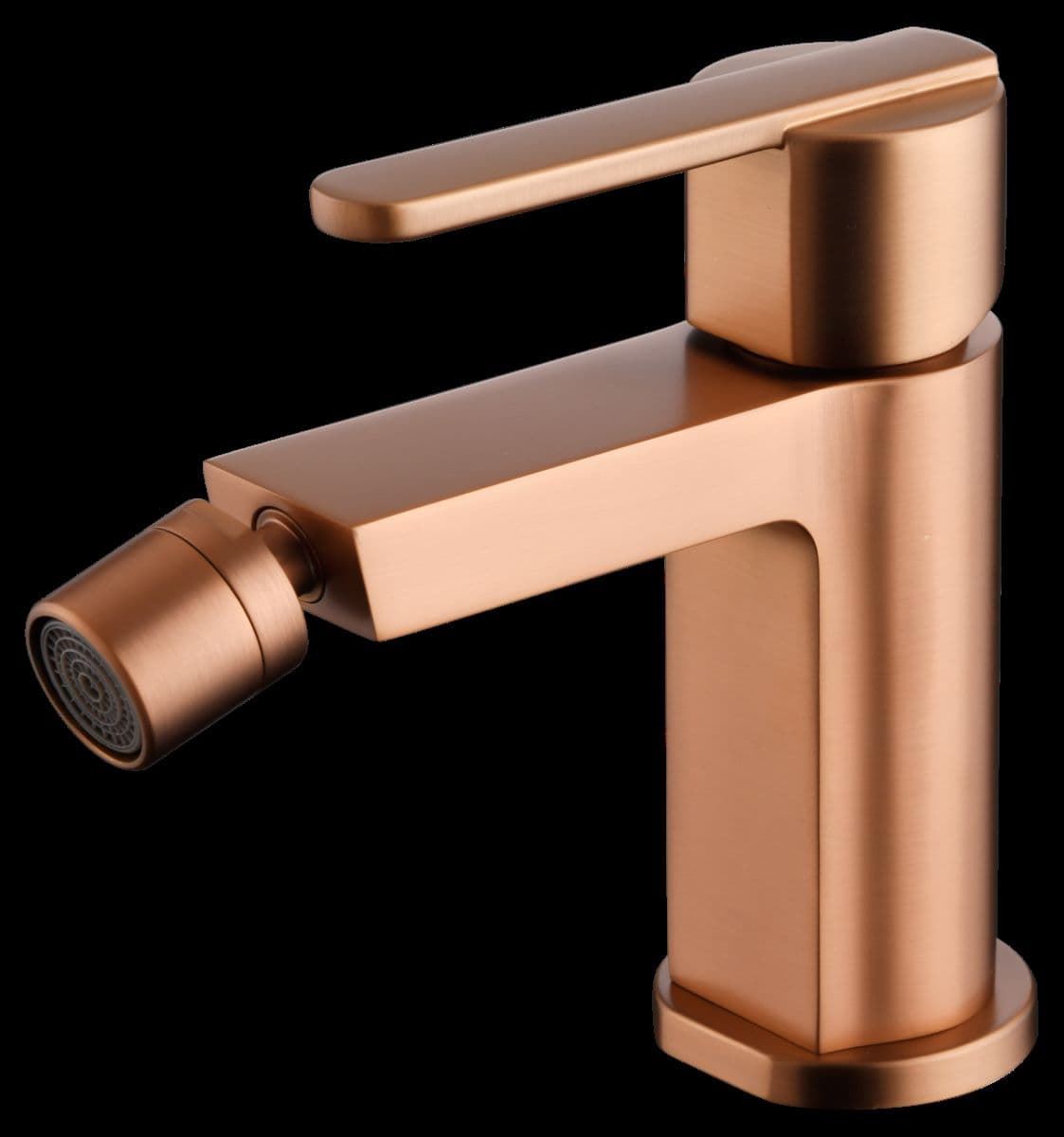Grifo de bidé monomando serie ROMA acabado oro rosa cepillado - Imagen 1