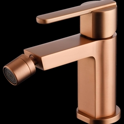 Grifo de bidé monomando serie ROMA acabado oro rosa cepillado - Imagen 1