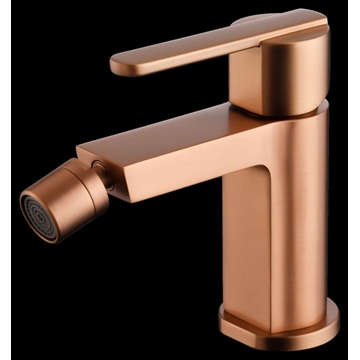 Grifo de bidé monomando serie ROMA acabado oro rosa cepillado - Imagen 1