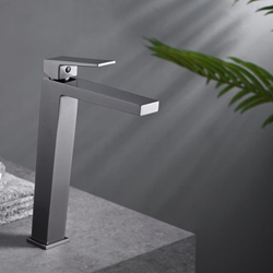 Grifo de lavabo alto monomando serie ART acabado black-gun metal - Imagen 1