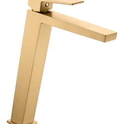 Grifo de lavabo alto monomando serie ART acabado oro cepillado - Imagen 2