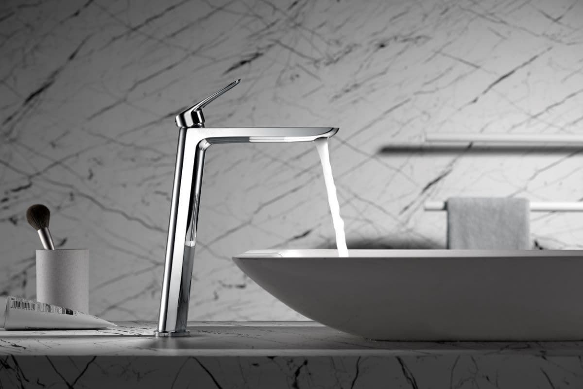 Grifo de lavabo alto monomando serie BELGICA acabado cromado - Imagen 1