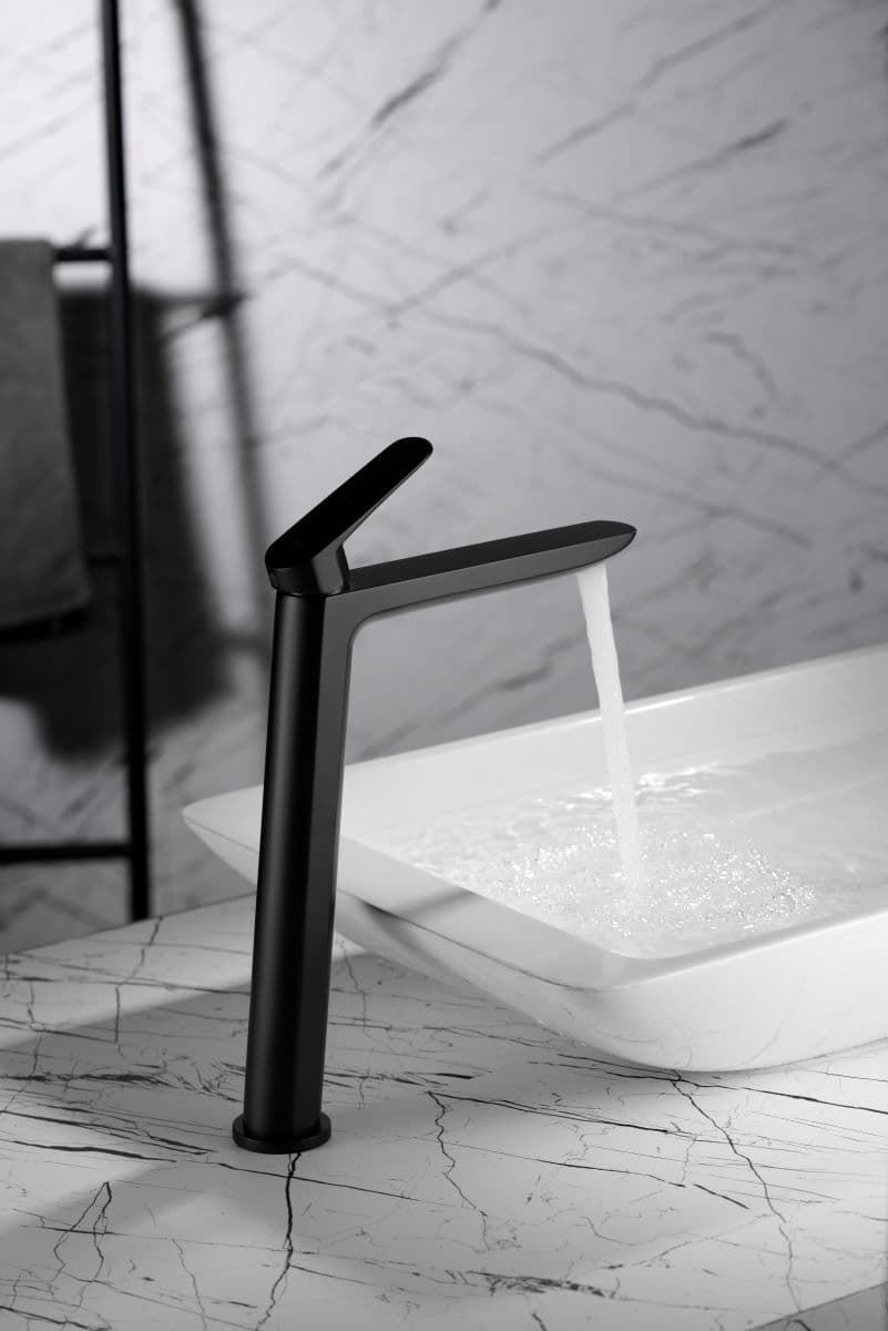Grifo de lavabo alto monomando serie BELGICA acabado negro mate - Imagen 1