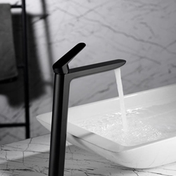 Grifo de lavabo alto monomando serie BELGICA acabado negro mate - Imagen 1