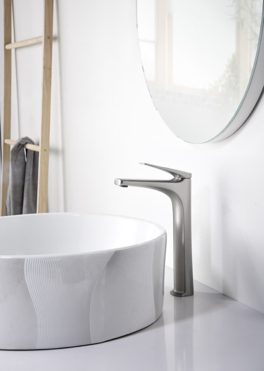 Grifo de lavabo alto monomando serie DELOS acabado acero S.316 - Imagen 1