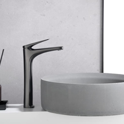 Grifo de lavabo alto monomando serie DELOS acabado black gun metal - Imagen 1