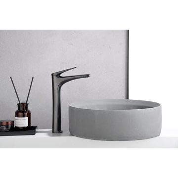 Grifo de lavabo alto monomando serie DELOS acabado black gun metal - Imagen 1