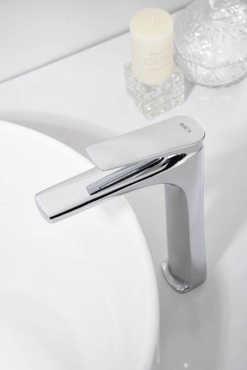 Grifo de lavabo alto monomando serie DELOS acabado cromo - Imagen 1