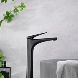 Grifo de lavabo alto monomando serie DELOS acabado negro mate - Imagen 1